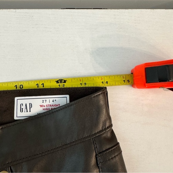 GAP Brown Leather Straight Leg Pants - Picture 9 of 11